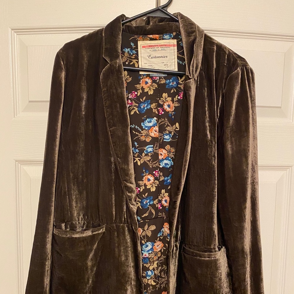 Anthropologie Cartonnier Velvet Blazer